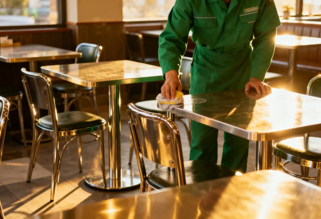freepik greenuniformed cleaner polishing metal chair legs and tabletops sunlit restaurant interior high quality no face visible 0038 freepik greenuniformed cleaner polishing metal chair legs and tabletops sunlit restaurant interior high quality no face visible 0038