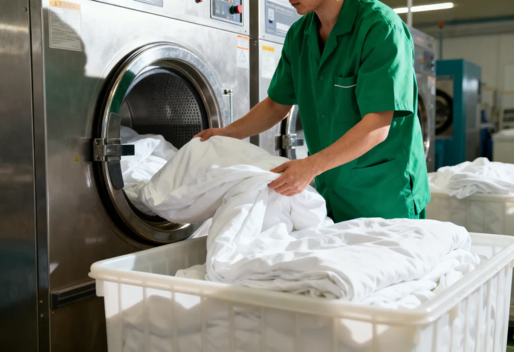 freepik laundry worker in green uniform loading white bed linen into industrial washer in bright laundry facility no face visible square format 0058 freepik laundry worker in green uniform loading white bed linen into industrial washer in bright laundry facility no face visible square format 0058