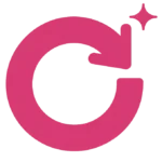 freepik minimalist flat icon bold fuchsia e8336e circular arrow symbolizing recurring service with tiny sparkle white square 0043