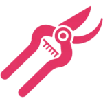 freepik minimalist flat icon of pruning shears silhouette simple bold lines single fuchsia pink e8336e on white square format 0049