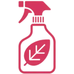 freepik minimalist flat icon simple bold lines single color fuchsia pink e8336e on white background no gradients no shadows no text square format icon style a leaf inside a spray bottle 0008