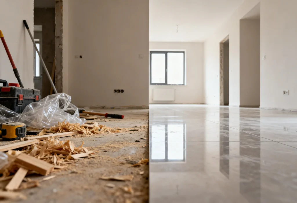 freepik professional photo realistic. before and after split image of a newly built apartment left side dusty and covered in construction debris right side spotlessly clean and ready to move in. 0033 freepik professional photo realistic. before and after split image of a newly built apartment left side dusty and covered in construction debris right side spotlessly clean and ready to move in. 0033